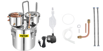 VEVOR 50L Alcohol Water Distiller Bottle DIY Moonshine Equipment Stainless Steel Brewing Machine for Whisky Wine Beer Dispenser