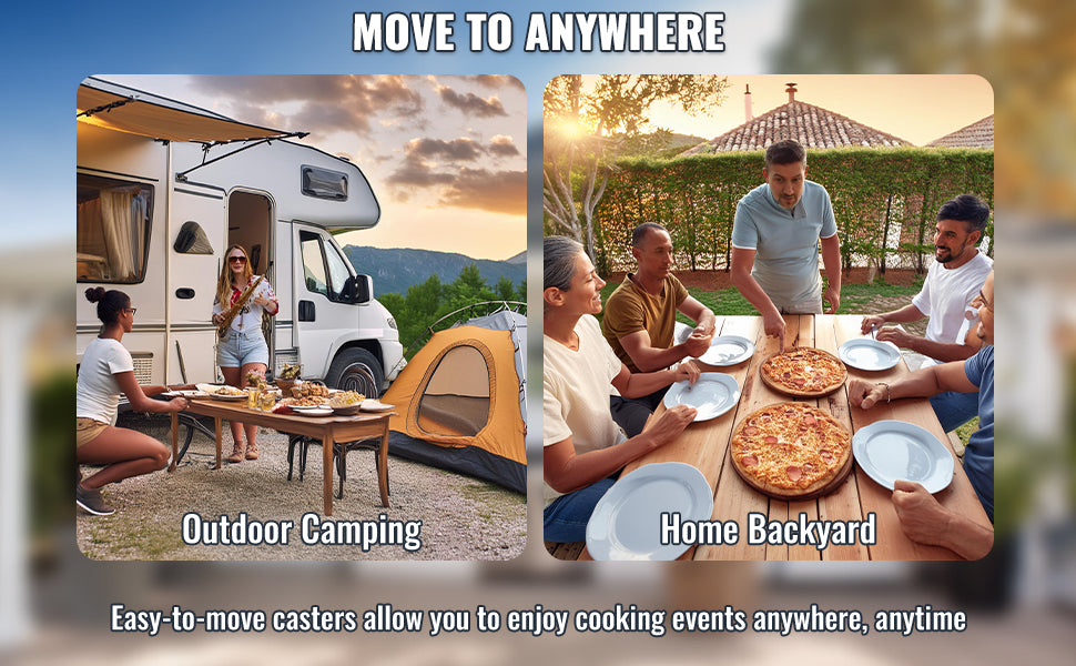 VEVOR Dual Fuel Pizza Oven for Outdoor Use 22" Pizza Oven Pellet & Gas Powered Outdoor Pizza Oven with Cordierite Pizza Stone