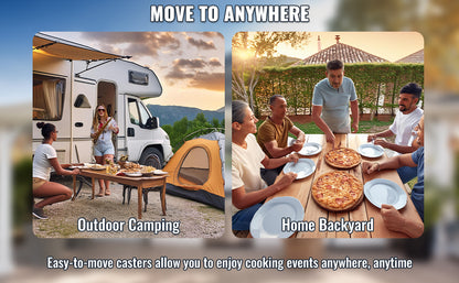 VEVOR Dual Fuel Pizza Oven for Outdoor Use 22" Pizza Oven Pellet & Gas Powered Outdoor Pizza Oven with Cordierite Pizza Stone