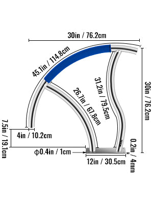 VEVOR 2 Pack 30" x 30" Swimming Pool Stair Rail 375 lbs Load Capacity w/ Quick Mount Base Plate & Complete Mounting Accessory