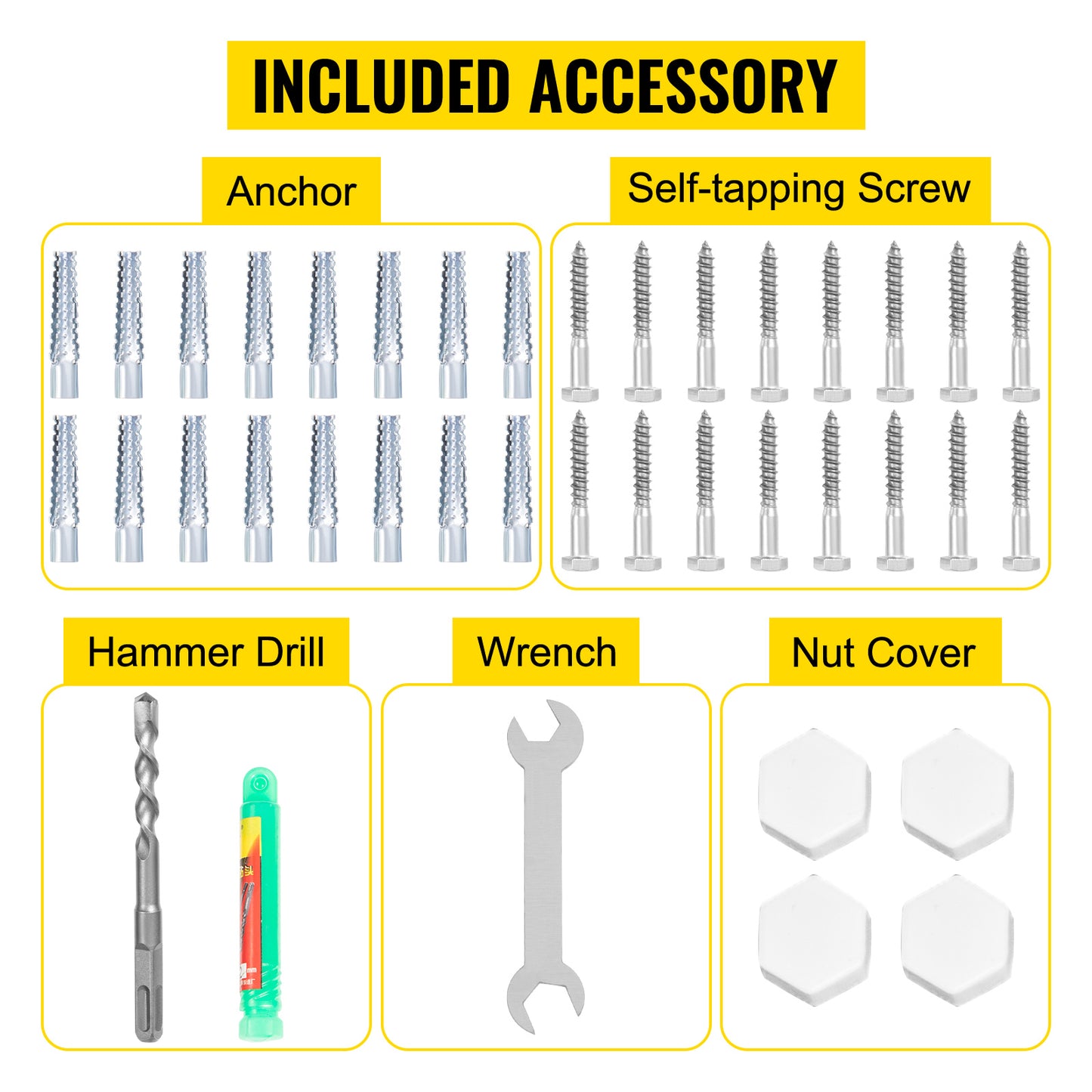 VEVOR 2 Pack 30" x 30" Swimming Pool Stair Rail 375 lbs Load Capacity w/ Quick Mount Base Plate & Complete Mounting Accessory