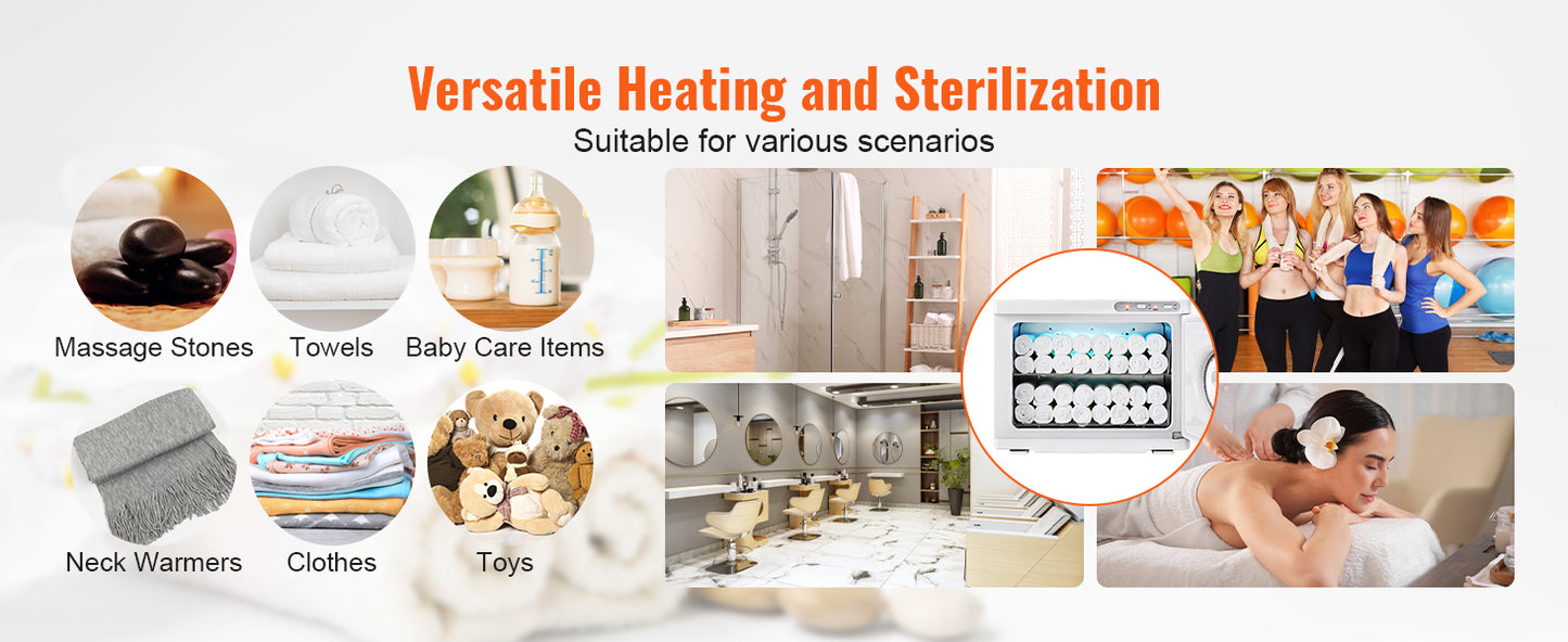 SucceBuy Hot Towel Warmer 8/23L Large Capacity with See Through Window 2-in-1 Quick All-round Heating Facials SPA Massage Salon